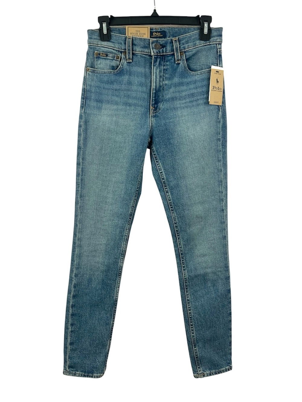 Ralph Lauren Polo High Rise Skinny Jeans Rope Dyed Super Stretch